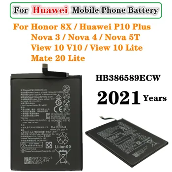 2021 Anos HB386589ECW Bateria Para Huawei P10 além de Companheiro de 20 Lite Honra 8X/20/20/honra Jogar Vista 10 Nova3/4/5T Bateria do Telefone