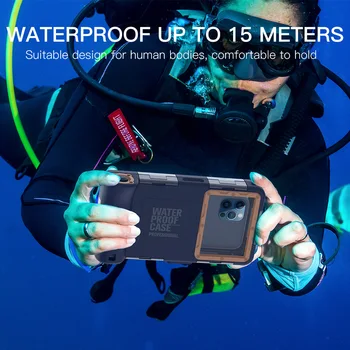 A 2021 Nova caixa estanque Para o HUAWEI Companheiro de 40 Pro IPHONE 12 Pro Max XIAOMI Nota 9S Galaxy S21 Ultra 15 Metros debaixo de água Shell