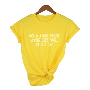Mulheres Gráfico Funny T-Shirt Bonito Tops Menina Adolescente Tee Carta de Impressão Casual camiseta de Manga Curta Tops Tumblr Cotações de Roupas