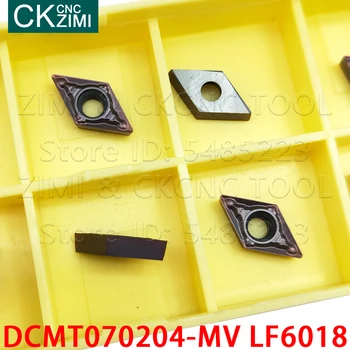 10P DCMT070204-MV LF6018 DCMT 070204 MV LF6018 Pastilhas de metal duro Ferramentas de Torneamento CNC do Metal Torno Mecânico Ferramenta Para Aço Inoxidável