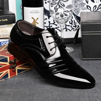 Homens Sapatos Homens Dedo Apontado Terno de Negócio Sapatos Masculinos Adultos de Casamento Sapatos de Conforto Oxfords Homens Formal Sapatos