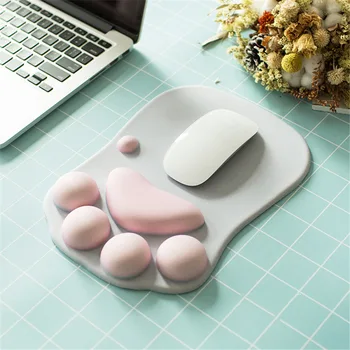 Gato Bonito Pata Mouse Pad Kawaii Jogos De Mesa Pad Não Escorregadia De Silicone Pulso Mouse Pad Tabela Esteira Portátil De Jogo Teclado De Computador Conjunto De Mesa