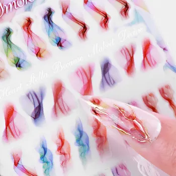 5Pcs/set 3D Brilhante Auto-Adesivo das Etiquetas do Prego de DIY Nail Art Decorações Manicure Adesivos de Flores Desabrochando Adesivos de Unhas
