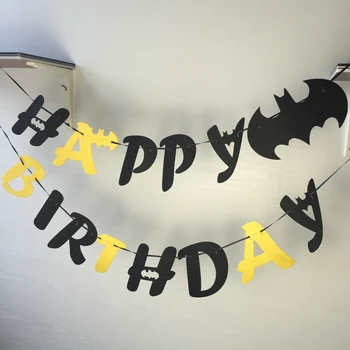 Feliz Festa De Aniversário, Decoração Banner-Carta Herói Morcego Para Crianças, Sala De Deco Suprimentos De Decoração De Casa De Criança Adulto Menino Menina Do Chuveiro Do Bebê