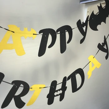 Feliz Festa De Aniversário, Decoração Banner-Carta Herói Morcego Para Crianças, Sala De Deco Suprimentos De Decoração De Casa De Criança Adulto Menino Menina Do Chuveiro Do Bebê