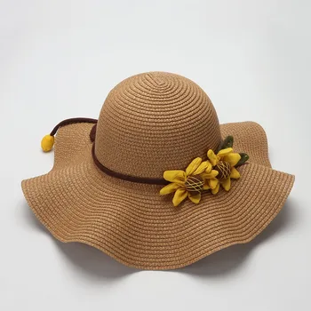 COKK Verão Chapéus Para Mulheres Flor de Palha do Chapéu de Sol ao ar livre Feminino Praia de Viagem Sombras aba larga Chapéu Panamá Senhoras Chapéu Gorro