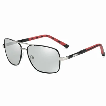 O Design Da Marca Revestimento Fotossensíveis Clássico Óculos De Sol Uv400 Metal De Condução Polarizada Óculos De Sol Masculinos Exterior De Viagens, Óculos De Sol Dos Homens