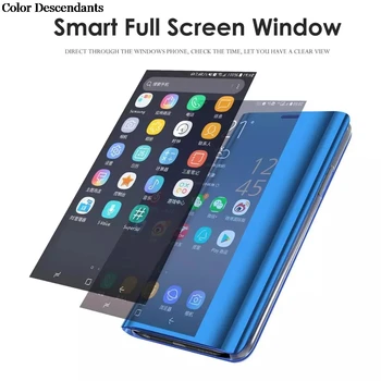 Luxo Espelho Vista Smart Flip Case Para o Huawei P10 Lite original Magnético fundas huawai P 10 P10Lite FOI-LX1 FOI LX1 Tampa do Telefone