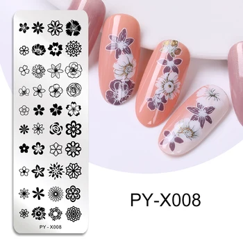 PICT VOCÊ Unhas de Estampagem de Chapas de Folha de Flores Geometria Nail Art Stamp Modelos de Estênceis de Design polonês Ferramentas