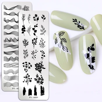 PICT VOCÊ Unhas de Estampagem de Chapas de Folha de Flores Geometria Nail Art Stamp Modelos de Estênceis de Design polonês Ferramentas