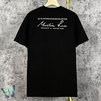 Martine Rose T-shirt Homens Mulheres Manuscrito Assinatura de T-Shirt