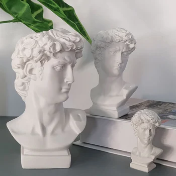 Criativo Resina, gesso vaso David Escultura de cabeça arranjo de Flor acessórios moderno Apollo decoração Home
