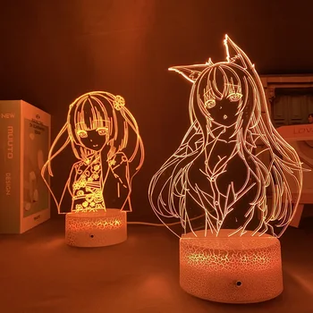 Anime da Noite do Diodo emissor de Luz Nekopara para Kawaii Decoração do Quarto Dom Nightlight Mangá Waifu Tabela 3d Lâmpada Nekopara