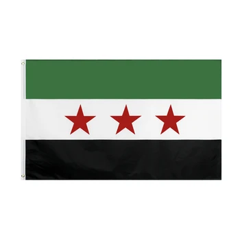 90x150cm Três Estrelas Antiga Síria Bandeira Para a Decoração