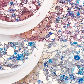 1 CAIXA de Unhas de Glitter Sereia Maquiagem Unhas de Paetês DIY Arte Diamante Glitter Brilhante Rosto de Beleza a Laser 3D Holográfico Mix de Cores de Unhas
