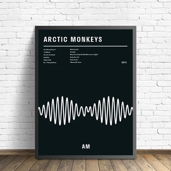 Cartazes e Estampas Arctic Monkeys Sou Álbum de Música Tipografia Cartaz de Parede Imagens de Arte de Lona Preta Pintura para Quarto de Decoração de Casa