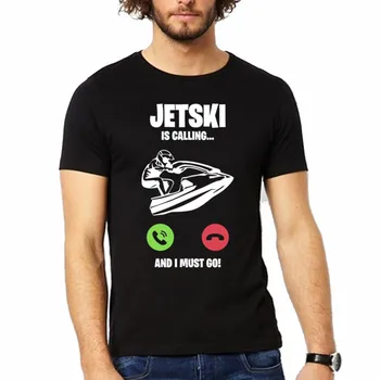 Jetski está chamando, e eu devo ir de Jet Ski Dom de grandes dimensões, de secagem Rápida e t-shirt para homens Soltos plus size tops roupas de streetwear