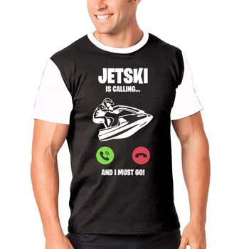 Jetski está chamando, e eu devo ir de Jet Ski Dom de grandes dimensões, de secagem Rápida e t-shirt para homens Soltos plus size tops roupas de streetwear