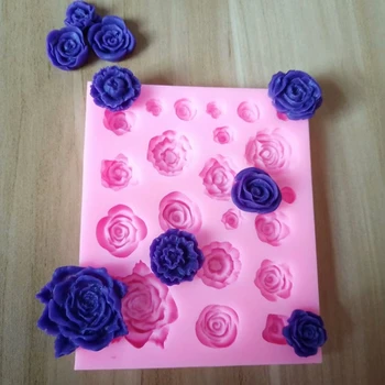 DIY Rosa Fondant moldes de silicone para 3D artesanato Decoração do Bolo Ferramenta de Chocolate moldes de Resina, Argila Flor de sabão molde