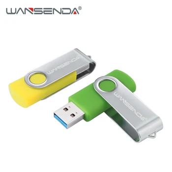 WANSENDA Unidade Flash USB de Rotação Pen Drive de 32GB 64GB Stick USB 3.0 128GB 256GB de Metal Pendrive cartão de Memória Flash para o PC da Tabuleta