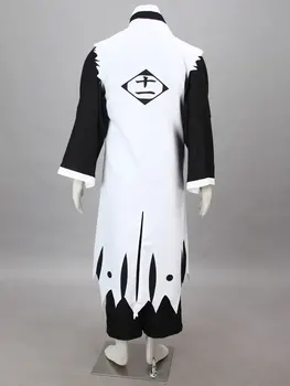 Anime cosplay Bleach Zaraki Kenpachi Preto e branco quimono Cosplay Traje de Halloween