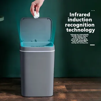 16L Inteligente Lixeira Automática Sensor de Lixo Smart Sensor Elétrico de Lixo Doméstico do Lixo Pode, Cozinha, Banheiro Lixo