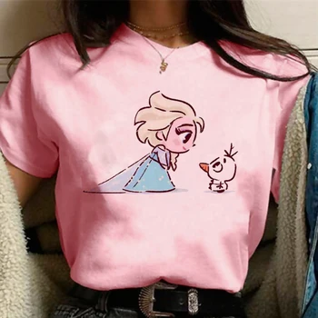 Disney Princesa Branca de Neve Vogue T-Shirt Engraçada dos desenhos animados Gráfico de Moda de T-shirt Vintage, Grunge anos 90 Camiseta Estilo coreano Superior Tees