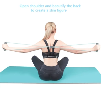 Yoga Puxar De Volta Ombro Aberto De 8 Caracteres, Esticando A Corda De Fitness Para A Casa De Yoga Banda Mulheres Cinto Elástico