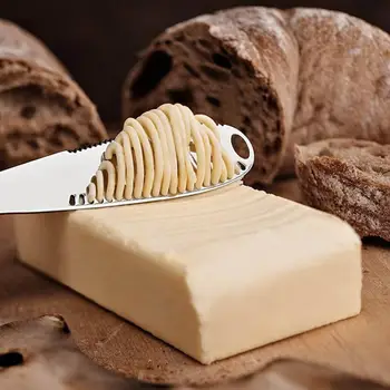 1PC Faca de Manteiga Multi-funções em Aço Inoxidável Manteiga Cortador Com Furo Ocidental Pão de Queijo Jam Faca Creme Cortador de Sobremesa Ferramenta