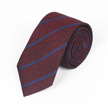 Novo Listrada Vermelha Laços para Homens e 7cm de Largura Magro Empate Mens Acessórios do Casamento Gravata Azul Empate Auto Homem de Seda, Gravata Atacado B150