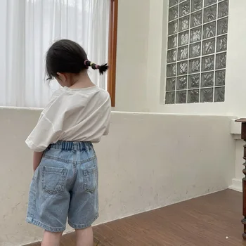 Crianças Shorts 2021 Verão de Novo Sólido de Cor Suave coreano Girs e Meninos Criança Middles Calças
