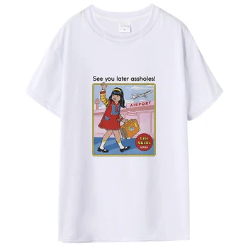 O ver mais Tarde Idiotas Impresso WomenT-shirt Harajuku Gráfico T-shirt, parte Superior do Tumblr T-shirt de 90 Rua Estilo T-shirt Feminina