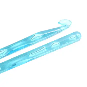 10 PCs de Luz de Plástico azul de Tricô de Costura, Agulhas de Croché DIY Tecelagem Mão Costurar Ferramentas de Acessórios de 10mm,de 13,7 cm(5 3/8
