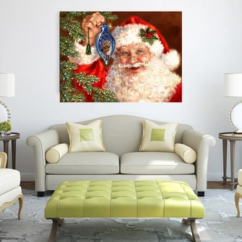 MEIVN 5D DIY Diamante Pintura de Presente do Papai Noel, Cheio Quadrado Bordado de Diamante de Natal Strass Fotos de Artesanato Kit