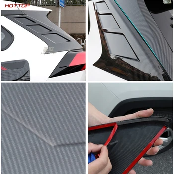 ABS Textura de Fibra de Carbono Preto triângulo Traseiro tampa da janela de kits para Toyota RAV4 2019 2020 5º