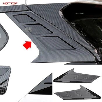 ABS Textura de Fibra de Carbono Preto triângulo Traseiro tampa da janela de kits para Toyota RAV4 2019 2020 5º