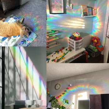3D Efeito arco-íris Janela Adesivos de Estrelas Borboleta Decoração DIY Decalque de Vidro Casa, Quarto, Escritório de Criança Quarto de Gato Bonito Adesivo no Carro