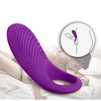 Anel peniano vibratório Brinquedos Sexuais para as Mulheres de Casais 9 Modos de USB Recarregável Estimulador de Clítoris Massager do sexo Masculino retardar a Ejaculação Produto