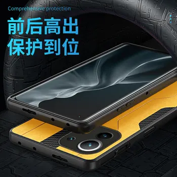 Para Xiaomi Mi 11 Lite Caso Luxo Vegan couro de Grão Fino de protecção de Volta Caso Capa Para o xiaomi Mi 11 Ultra Mi11 caso de telefone
