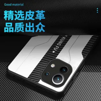 Para Xiaomi Mi 11 Lite Caso Luxo Vegan couro de Grão Fino de protecção de Volta Caso Capa Para o xiaomi Mi 11 Ultra Mi11 caso de telefone