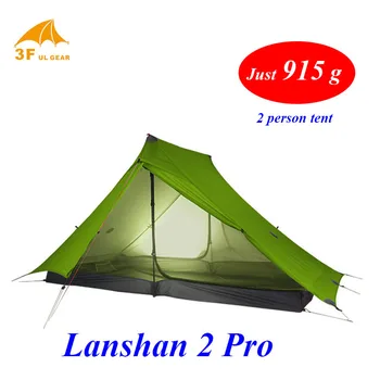 3F Lanshan 2 Pro Apenas 915 Gramas 2 Lado 20D Silnylon Leve 2 Pessoa no-see-Um De 3 E 4 Temporada Mochila Camping Barraca