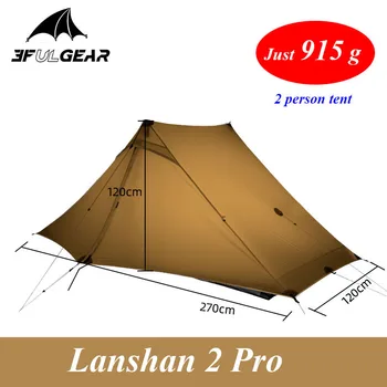 3F Lanshan 2 Pro Apenas 915 Gramas 2 Lado 20D Silnylon Leve 2 Pessoa no-see-Um De 3 E 4 Temporada Mochila Camping Barraca