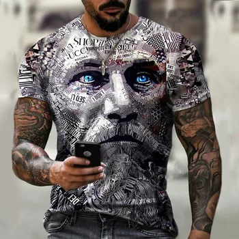 Homens bibab 3D T-shirt, cavalheiro do estilo design, esportes de lazer, de manga curta, moda de verão, 2021