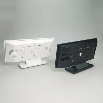 Digital LED indicador de Temperatura Repetir Espelho de Cabeceira de Alarme espelhamento de HD Relógio Relógio de Presente Carregador USB de Configuração de Data