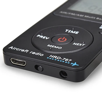 Portátil Aeronaves de Rádio de Banda do Receptor com Visor LCD Botão de Bloqueio de FM, AM, AR-Rádio com Fone de ouvido