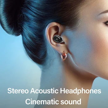 2021 De Ouvido Mini Invisível Ture sem Fio Fone de ouvido Bluetooth Fone de ouvido mãos livres Estéreo de Fone de ouvido TWS os Auscultadores Com Microfone