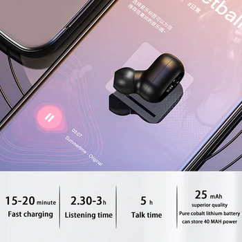 2021 De Ouvido Mini Invisível Ture sem Fio Fone de ouvido Bluetooth Fone de ouvido mãos livres Estéreo de Fone de ouvido TWS os Auscultadores Com Microfone