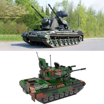 Os Militares Arma do Exército alemão Leopard 2A6 Tanque Principal de Batalha PZH2000 Canhão de Carro Blindado Blocos de Construção WW2 Tijolos Brinquedos