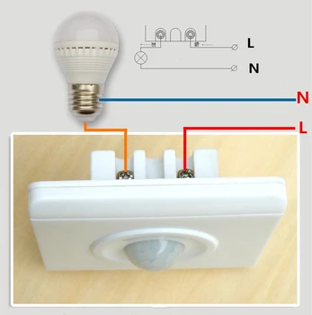 Ajustável Infravermelho IV Corpo do Sensor de Movimento do Interruptor da Parede de Montagem de Luz de Controle Automático do Módulo de Luz Em Off White