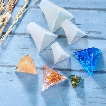 Pirâmide Triangular de Silicone Cristal Molde de Resina UV Estilo Misto de Resina Epóxi Suprimentos de Artesanato de Resina Epóxi Macio Molde